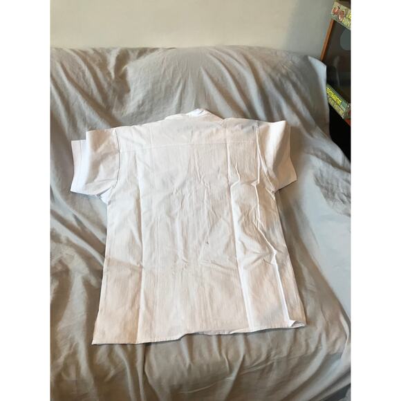 White Short Sleeve Western Shirt Men's M - Picture 4 of 4